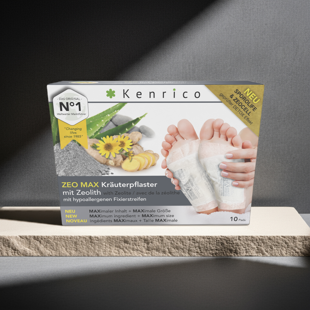 ZEO MAX Kräuterpflasterpackung  auf einem Steinbrett