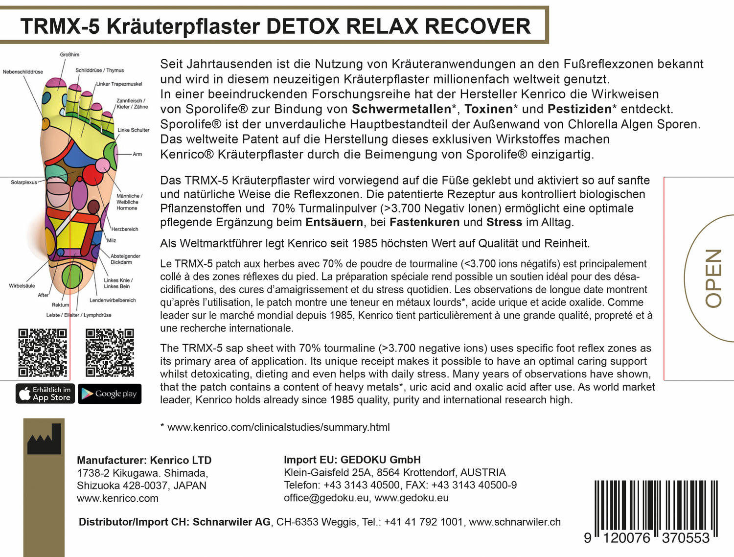 TRMX-5 Kräuterpflaster DETOX-RELAX-RECOVER